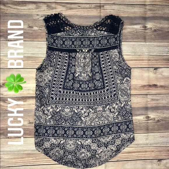 Lucky Brand Sleeveless Top ~ Size: (S) Small _Navy - Picture 2 of 14